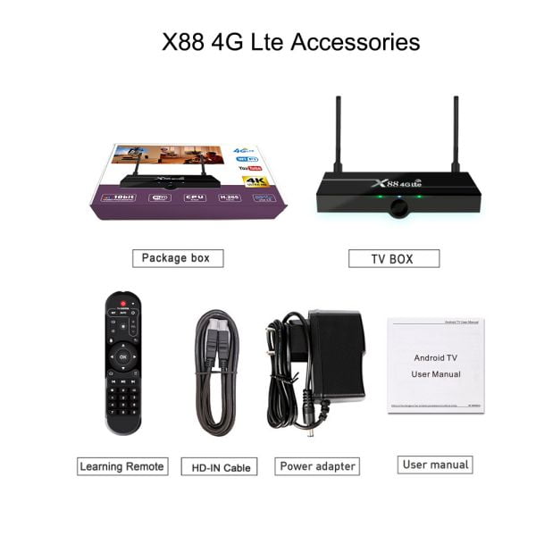 X88 4G LTE Smart TV Box 9
